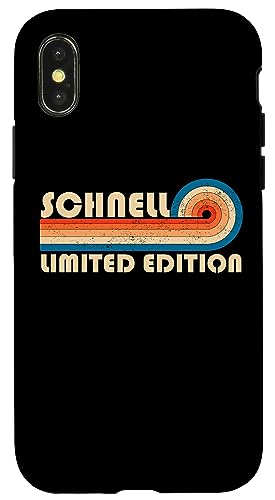 SCHNELL Surname Retro Vintage 80s 90s Birthday Reunion Hülle für iPhone X/XS von Last Name Matching Family Name