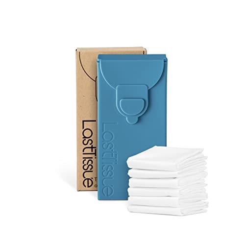 LastTissue® Taschentücher Box - Umweltfreundlich Wiederverwendbare Bio Taschentücher aus Baumwolle (Blau) von LastObject