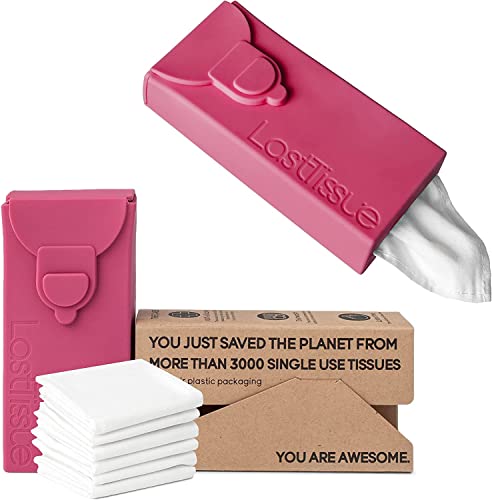 LastTissue® Taschentücher Box - Umweltfreundlich Wiederverwendbare Bio Taschentücher aus Baumwolle (Rot) von LastTissue