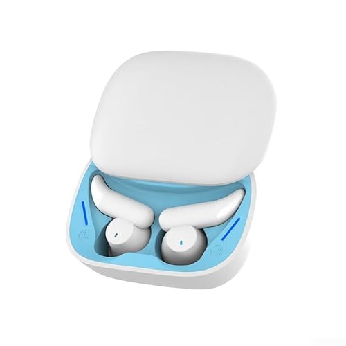 Lastdaytime Kabellose Schlaf-Ohrhörer mit Geräuschunterdrückung, kabellose Schlaf-Ohrhörer, weiches Silikon und ABS-Material, kompakt und leicht, 20 x 5 x 3 (weiß + blau) von Lastdaytime