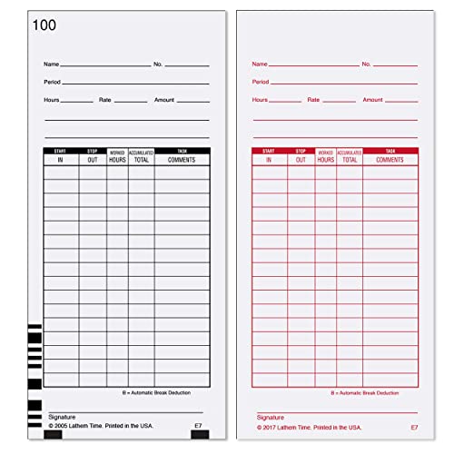 Lathem Bar Coded Time Cards, for Use with Lathem 7000E & 7500E Time Clocks, 7, (E7-100) by Lathem von Lathem