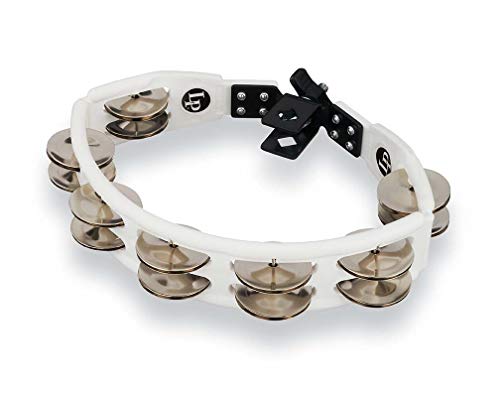 LP Latin Percussion LP162 Tambourin Cyclop montierbar Stahlschellen zweireihig weiß von Latin Percussion