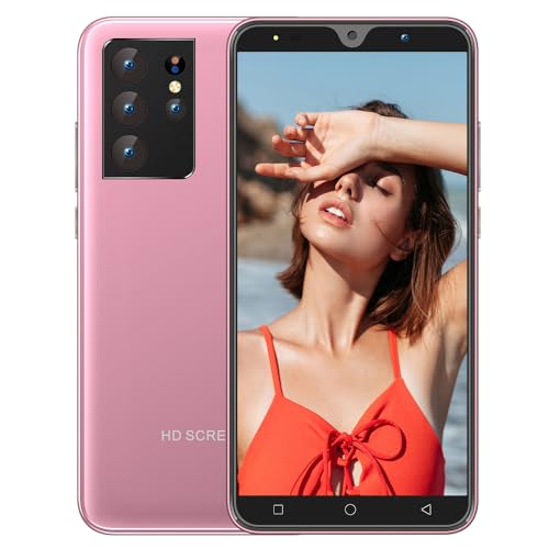 LatsYrs Billiges Handy, 5.0" IPS-Anzeige, 16GB erweiterbar auf 128GB, Dual SIM entsperrt, Dual Kamera, WiFi/Bluetooth/Face ID 3G Handy (Pink) von LatsYrs