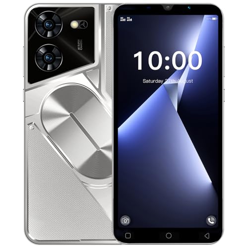 LatsYrs Billiges Handy, 5.0 Zoll-Anzeige, 16GB erweiterbar auf 128GB, Dual SIM entsperrt, Dual Kamera, WiFi/Bluetooth/Face ID Basic Handy (Silvery) von LatsYrs