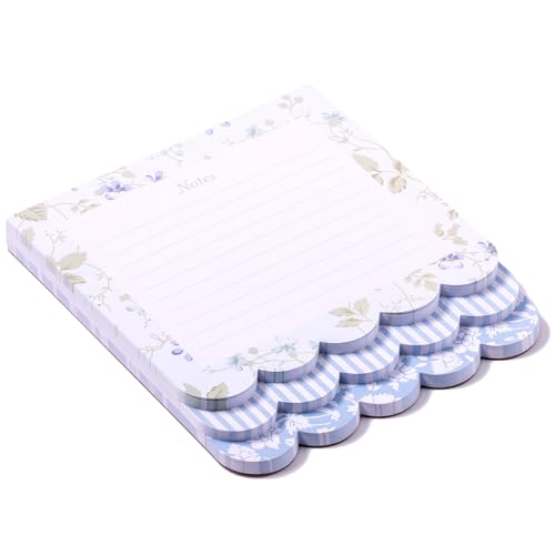 Laura Ashley 3-in-1 geschichteter Notizblock mit gewelltem Rand – 16,5 x 19,1 cm Schreibblock mit 150 linierten Abreißblättern, elegantes Erbstück-Schreibwaren, Leimgebunden mit stabiler Rückwand von Laura Ashley