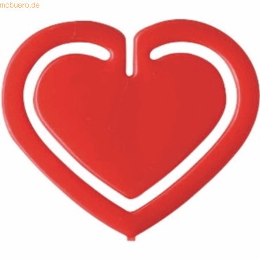 Laurel Büroklammern Herzklip 30mm VE=100 Stück rot von Laurel