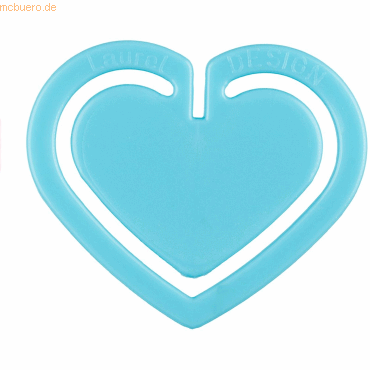 Laurel Büroklammern Herzklip 30mm VE=1000 Stück hellblau von Laurel