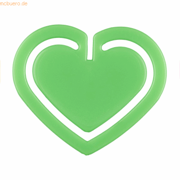 Laurel Büroklammern Herzklip 30mm VE=1000 Stück hellgrün von Laurel