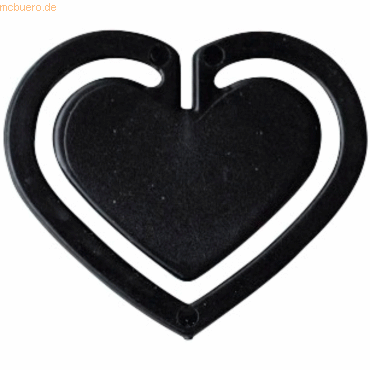 Laurel Büroklammern Herzklip 30mm VE=12 Stück schwarz von Laurel