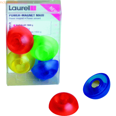 Laurel Magnet Maxi 30mm bis 1900g Kristallfarben sortiert VE=4 Stück von Laurel