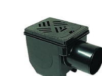 Bodenablauf mit Verschluss 110mm - Drehfix. mit 2 Klappen Wasserverschluss und schwarzem Kunststoffstreifen von Lauridsen Handel-Import A/S