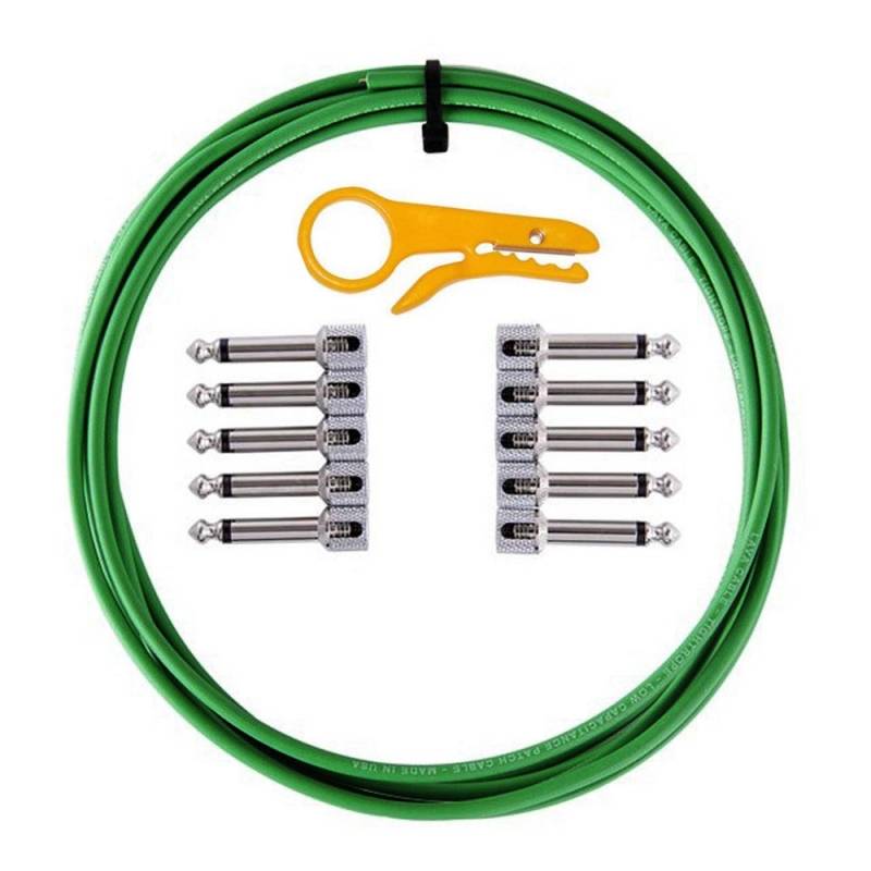 Lava Cable Tightrope Solder_Free Kit 10, lötfreier Patchkabel-Kit, Grün, abgewinkelt von Lava Cable