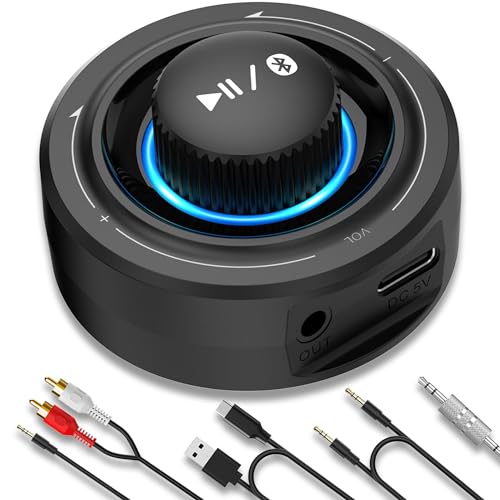 Lavales Bluetooth 5.2 Receiver für Stereoanlage, AUX Bluetooth Adapter Klinke 3.5, Verlustfreier HiFi-Receiver für Lautsprecher, Verstärker mit RCA Cinch Große Reichweite, HD Audio, Geringe Latenz von Lavales