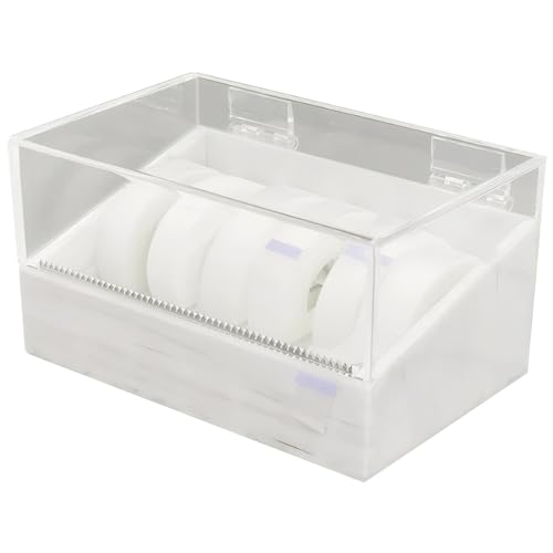 Klebebandspender Acryl Eyelash Tape Cutter 6 Gitterspender mit gezackten Kanten Marmormuster Speicherbox Falsches Wimpernspender zum Schneiden mehrerer Bänder weiß, Spender Klebebandspender Acryl Eyelash Tape Cutter 6 Gitterspender mit gezackten Kanten Marmormuster Speicherbox Falsches Wimpernspender zum Schneiden mehrerer Bänder weiß, Spender von Lawnrden