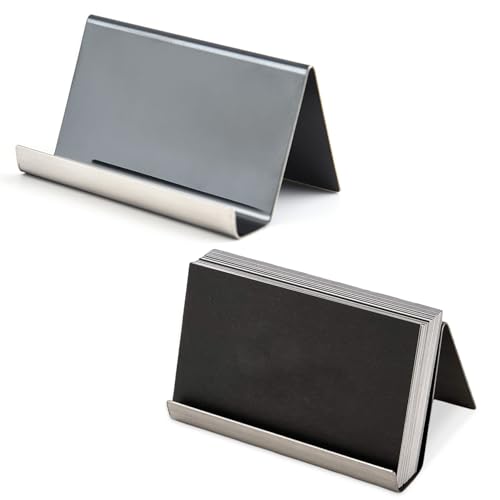 METAL -Visitenkartenhalter, 2PCS Edelstahl -Visitenkartenhalter für Karten- oder Telefonständer, für Schreibtisch, Büro, Zuhause von Lawnrden