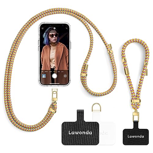 Lawonda 2 Pads Phone Lanyard Adjustable Crossbody Cell Phone Neck Strap + Universal Mobile Phone Wrist Lanyard + 2pcs Phone Patch Tether Tab for Most Smartphones Lawonda 2 Pads Phone Lanyard Adjustable Crossbody Cell Phone Neck Strap + Universal Mobile Phone Wrist Lanyard + 2pcs Phone Patch Tether Tab for Most Smartphones von Lawonda