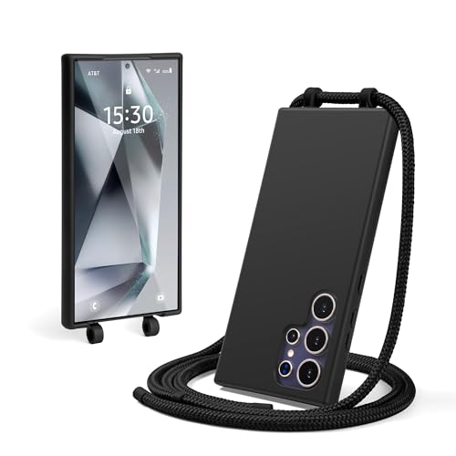 Lawonda Handykette Hülle für Samsung Galaxy Handyhülle mit Band und Schutzfolie, Umhängen Case mit Schnur zum Umhängen Kordel Necklace Hülle Schutzhülle (Schwarz, für Samsung Galaxy S23 Ultra) Lawonda Handykette Hülle für Samsung Galaxy Handyhülle mit Band und Schutzfolie, Umhängen Case mit Schnur zum Umhängen Kordel Necklace Hülle Schutzhülle (Schwarz, für Samsung Galaxy S23 Ultra) von Lawonda