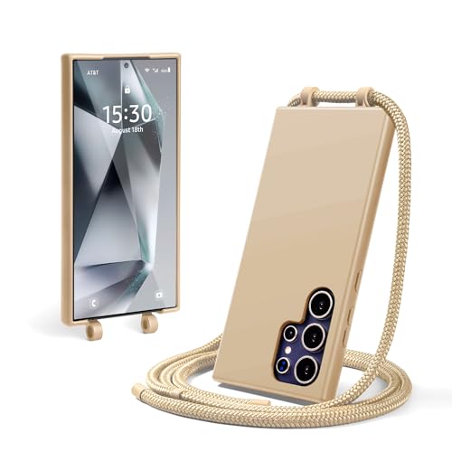 Lawonda Handykette Hülle für Samsung Galaxy Handyhülle mit Band und Schutzfolie, Umhängen Case mit Schnur zum Umhängen Kordel Necklace Hülle Schutzhülle (Beige, für Samsung Galaxy S23 Ultra) Lawonda Handykette Hülle für Samsung Galaxy Handyhülle mit Band und Schutzfolie, Umhängen Case mit Schnur zum Umhängen Kordel Necklace Hülle Schutzhülle (Beige, für Samsung Galaxy S23 Ultra) von Lawonda