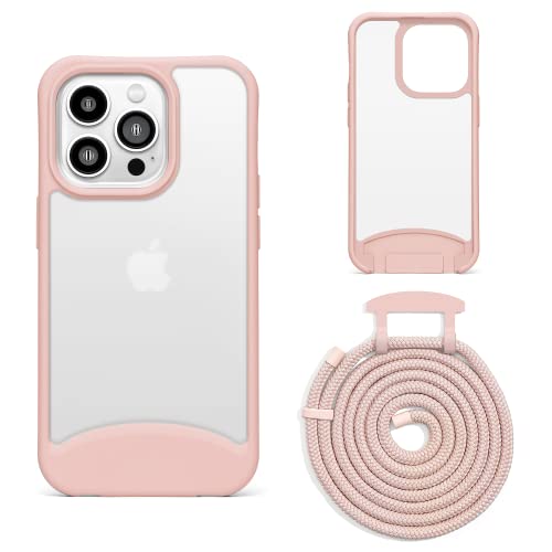 Lawonda Kompatibel mit iPhone 11 Pro Hülle, Handykette mit abnehmbarem Band Hülle Seil Necklace Verstellbarer Halskette Handyhülle mit Kordel Tasche Schutzhülle Rosa von Lawonda