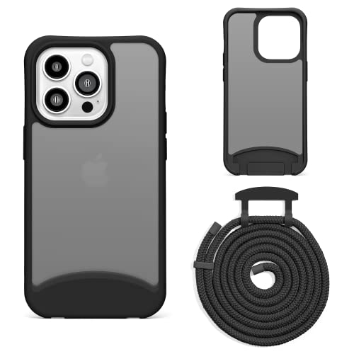 Lawonda Kompatibel mit iPhone 11 Pro Hülle, Handykette mit abnehmbarem Band Hülle Seil Necklace Verstellbarer Halskette Handyhülle mit Kordel Tasche Schutzhülle Schwarz von Lawonda