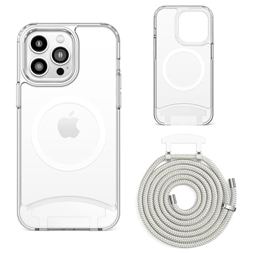 Lawonda Magnetisch Hülle für iPhone 14 (6.1 Zoll) Handykette mit abnehmbarem Band Hülle Seil Necklace Verstellbarer Halskette Handyhülle mit Kordel Tasche Schutzhülle Klar von Lawonda