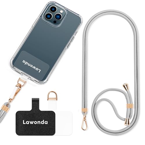 Lawonda Universal Handykette geeignet für alle Smartphones, Kette zum Umhängen um Hals & Handgelenk, Handyband mit jeder Hülle kombinierbar mit 2er Ersatz Einlage Grau Gold Lawonda Universal Handykette geeignet für alle Smartphones, Kette zum Umhängen um Hals & Handgelenk, Handyband mit jeder Hülle kombinierbar mit 2er Ersatz Einlage Grau Gold von Lawonda