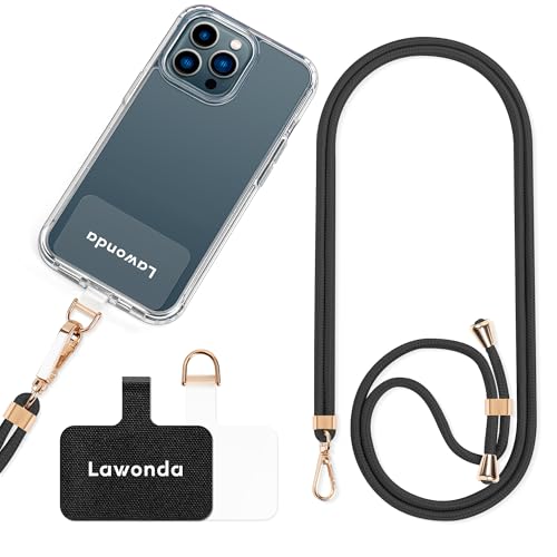 Lawonda Universal Handykette geeignet für alle Smartphones, Kette zum Umhängen um Hals & Handgelenk, Handyband mit jeder Hülle kombinierbar mit 2er Ersatz Einlage Schwarzes Gold Lawonda Universal Handykette geeignet für alle Smartphones, Kette zum Umhängen um Hals & Handgelenk, Handyband mit jeder Hülle kombinierbar mit 2er Ersatz Einlage Schwarzes Gold von Lawonda