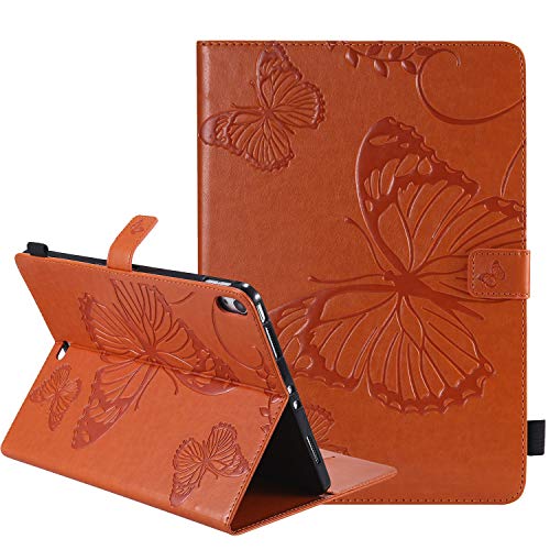 Laybomo Hülle für iPad Air (2020) / iPad Air 4 Leder Tasche Schuzhülle mit Kreditkartenhalter & Stifthalter Klappe Schale Stehen TPU Silikon Case für iPad Air (2020) / iPad Air 4 (Orange) von Laybomo