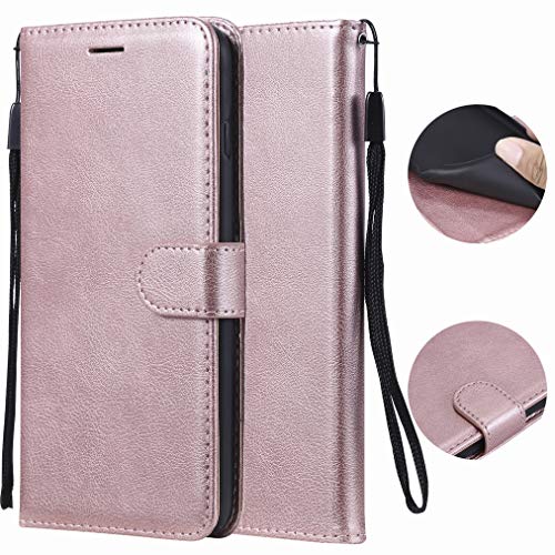 Laybomo für Motorola Moto G5S / XT1793 / XT1794 Ledertasche Schuzhülle Weiches TPU Silikon Flip Cover Magnetisch Brieftasche Schale Handyhülle für Moto G5S mit Kartensteckplatz, Geschäft (Roségold) von Laybomo