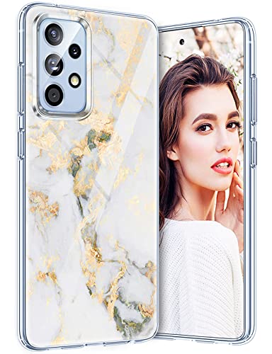 Für Samsung Galaxy A53 5G Hülle Silikon Marmor Muster Original TPU Transparent Handyhülle für Samsung A53 Hüllen Case Glitzer Dünn Slim Anti-Gelb Schutzhülle Galaxy A53 5G Silikonhülle (Marmor C) von Layeri