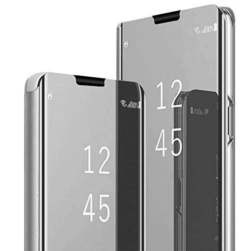 Layeri Für Samsung Galaxy S10 Hülle Flip Leder Handyhülle für Samsung Galaxy S10 Klapphülle Case Silikon Spiegel mit Standfunktion Schutzhülle Clear View Stoßfest Cover für Samsung S10 Tasche von Layeri