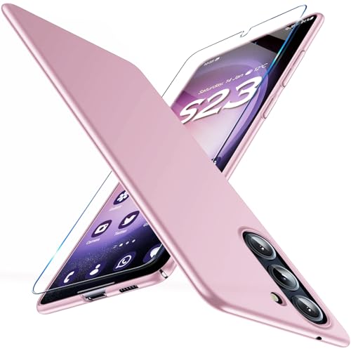 Layeri PC Hart Handyhülle für Samsung Galaxy S23 Hülle mit Schutzfolie [0.5mm Extrem Dünn] Schutzhülle für Samsung S23 5G Case Ultra Dünn Anti-Fingerabdrucke Kratzfest Matte Galay S23 Cover von Layeri