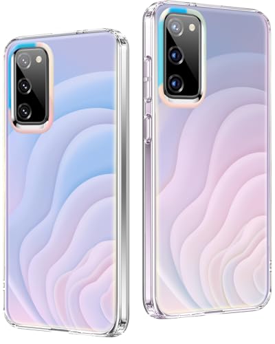 Layeri Schutzhülle für Samsung Galaxy S24, holografisch, matt, schillernd, stoßfest, transparent, Hartschale, PC, Rückseite, kratzfest, Schutzhülle für Samsung S24 (Vagues, S20 FE) von Layeri