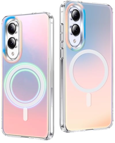 Layeri Schutzhülle für Samsung Galaxy S25 Edge [integrierte Magnete für Magsafe], magnetisch, holografisch, schillernd, stoßfest, transparent, matt, PC, kratzfest, Schutzhülle für Samsung S25 Edge von Layeri