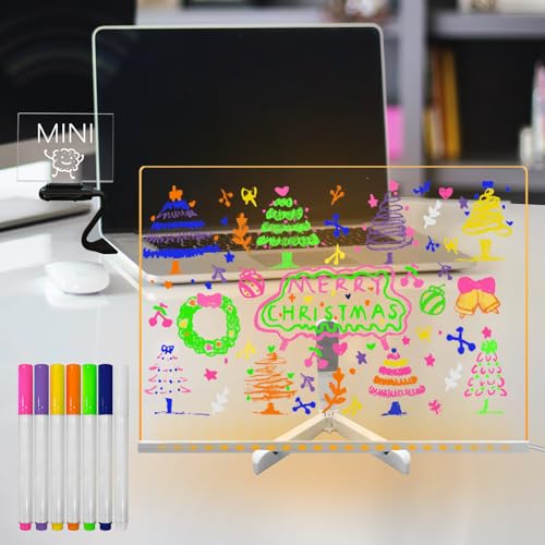 Laysinly Acryl Dry Erase Board mit Light up Stand, 15.74" x 11.81" Dimming Glowing Note Board, 7 Farbe Marker, Menü Memo, Zeichnung, LED warmes Licht für Haus von Laysinly