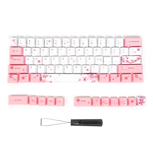 Lazimin 73Pcs DIY Tastatur Tastaturkappen, Mechanische Tastatur PBT Tastaturkappen Tastatur Zubehör PC Teile mit Süßem Muster(Pink # 1) von Lazimin