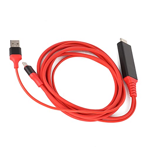 USB C zu HDMI Kabel, 1,8m 3840 X 2160 30Hz, 4K X 2K, Typ C zu HDMI Kabel USB 3.1 Telefon zu TV Ladekabel(rot) von Lazimin