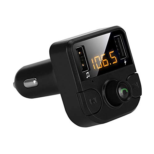 FM Transmitter fürs Auto, Bluetooth MP3 Player fürs Auto mit verlustfreier Tonqualität, Freisprechfunktion und Dual USB Schnellladung von Lazmin