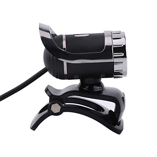 HD Webcam, USB Webcam Eingebautes Mikrofon, 12M Pixel Clip-On Webcam, 360 ° Drehbarer Ständer, für Laptop und Desktop (Silber, Rot)(银色) von Lazmin