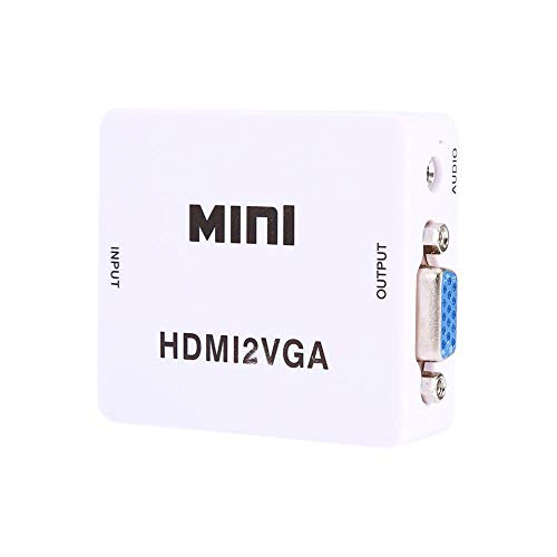 HDMI zu VGA Konverter mit USB Kabel, HDMI 2 VGA Adapter 1080P Audio Weiß für Laptop PC PS3 Xbox STB Blu-ray TV Stick von Lazmin