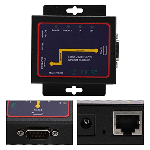 Lazmin 1 Port Ethernet RJ45 zu RS232 Konverter, RJ45 zu RS232 Single Serial Server Plug-In RS-232/485/422 zu TCP/IP Konverter(EU-Stecker) von Lazmin