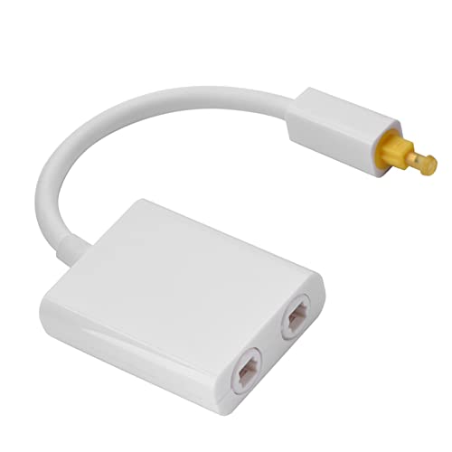 Lazmin Digitaler Lichtwellenleiter-Splitter, 1-in-2-out-Lichtwellenleiter-Audio-Splitter-Lichtwellenleiter-Adapter Schwarzweiß(Weiß) von Lazmin