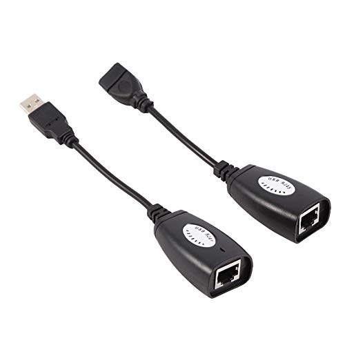 Lazmin Netzwerkadapterkabel, USB-RJ45-Verlängerungskabel, ideal für die Verwendung mit USB-Kameras, Druckern, Webcams, Tastatur-, Mauserweiterungen und Anderen USB-Geräten (schwarz) von Lazmin