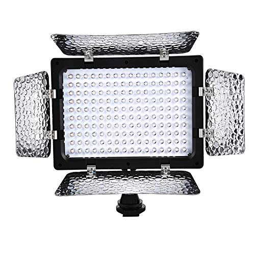 W160 Video Fotografie Licht Lampe Panel 6000K LED 1/4 "Schraubenloch mit 3 Diffusor für DSLR-Kamera DV-Camcorder von Lazmin