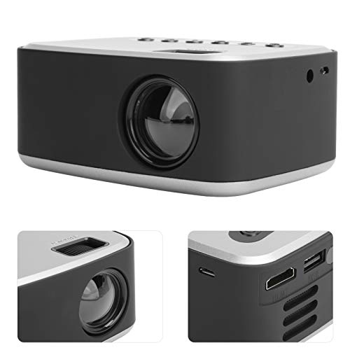1080P Unterstützter Tragbarer Projektor, LED-Videoprojektor -Heimkino mit AV/USB/HD-Multimedia-Schnittstelle/Micro-USB (EU-Stecker 100-240 V) von Lazmin112