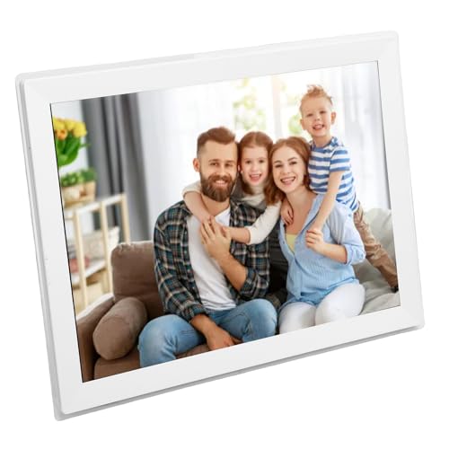 15 Zoll WiFi Smart Digital Bilderrahmen mit 1024x768 IPS FHD -Touchscreen, Autorotation, 32 GB, Easy Setup Zum Teilen von Fotosvideos über App, Geburtstag für Mama (EU-Stecker) von Lazmin112