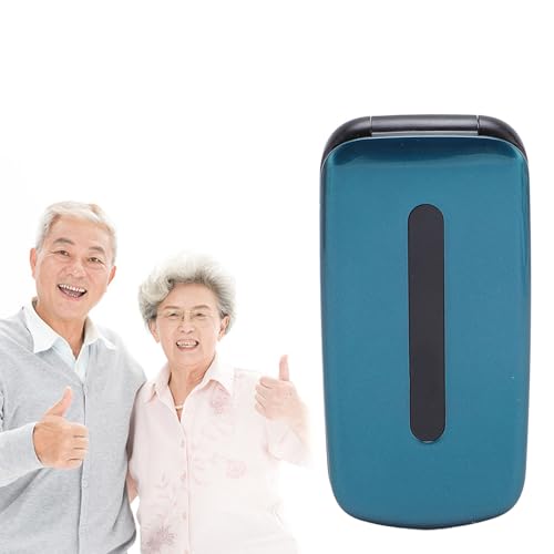 2G Flip Phone für Senioren, Big-Tasten-Handy für ältere Menschen, Lautsprecher, Geschwindigkeitswahl, FM -Radio, 1200-mAh-Akku, 1,8-Zoll -Farbanzeigebildschirm, LED -Taschenlampe (Pfauenblau) von Lazmin112