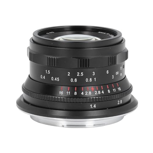 35-mm-Kameraobjektiv, F1.4 II Vollformat-Objektiv mit Festem Fokus, Ersatz mit 7-lagiger Optischer Beschichtung, Weitgehend Kompatible Kamerabrille für EOSR RP (Black) von Lazmin112