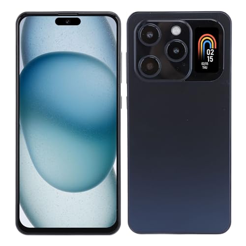 3G Unlocked Smartphone, 6,54 Zoll Handy mit Sekundärbildschirm (Anrufer -ID, Nachrichten, Zeit), 4+32 GB, Dual Card Dual Standby, MTK6580, Face ID, Android 10.0 (Dunkelblau) von Lazmin112