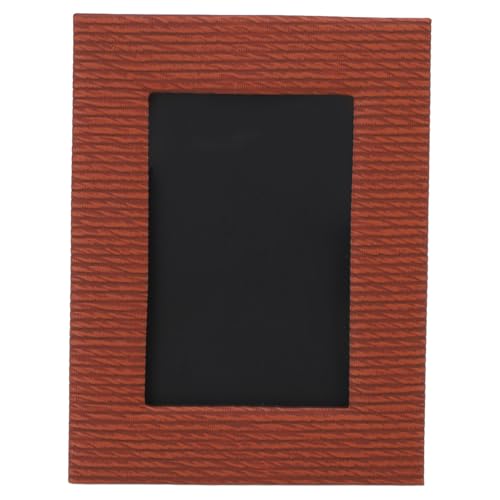 4 * 6 Zoll Leder Bilderrahmen, Fotorahmen für Rustikale Wohnkultur Einzigartige Textur Foto Bild Tabletop Wandhalterung Horizontal Vertikales Display (Brown) von Lazmin112